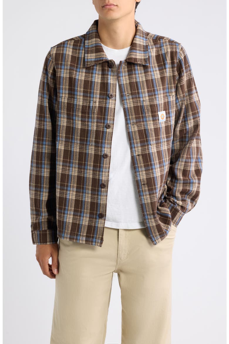 Alex Check Long Sleeve Button Up Shirt, Main, color, CHESTNUT