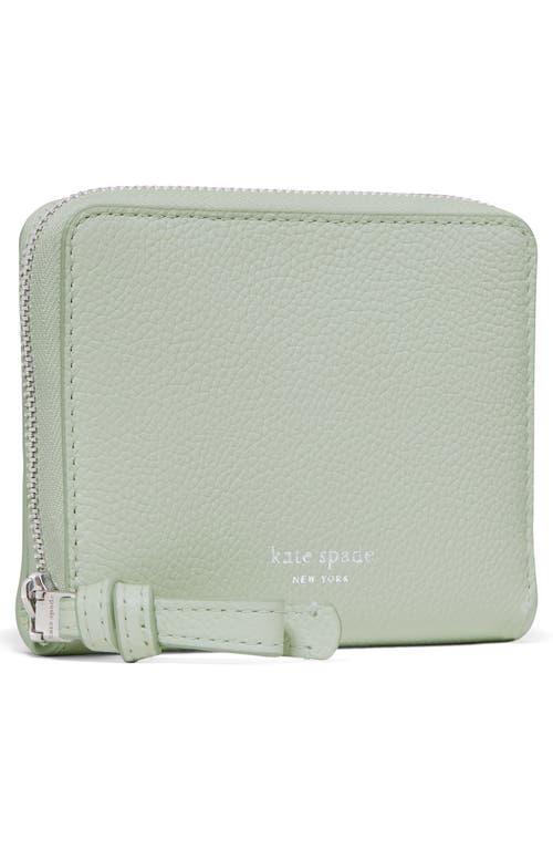Kate Spade New York Loop Small Pebbled Leather Zip Wallet In Green