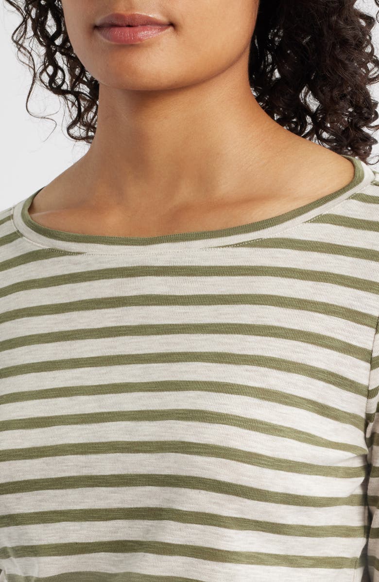 NZT by NIC+ZOE Stripe Cotton Blend T-Shirt, Alternate, color, Green Multi