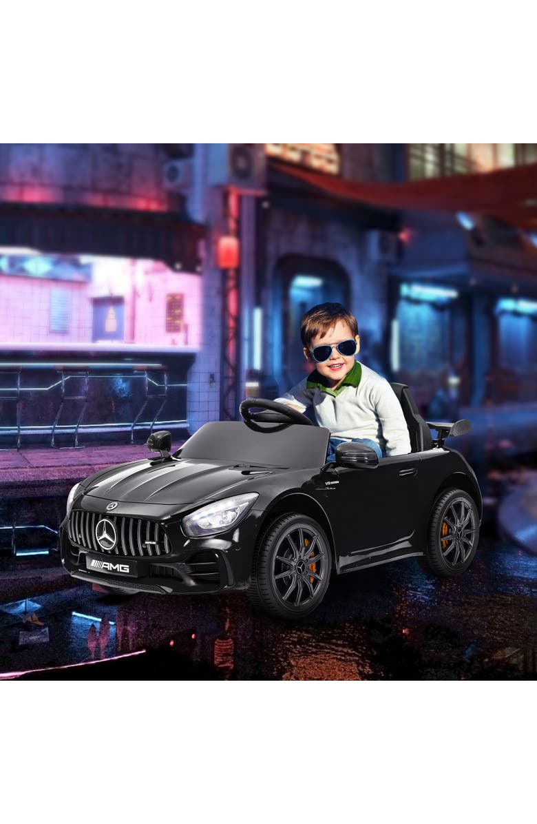 Qaba Mercedes-Benz AMG GTR 12V Kids Ride on Car with Remote Control, Alternate, color, Black