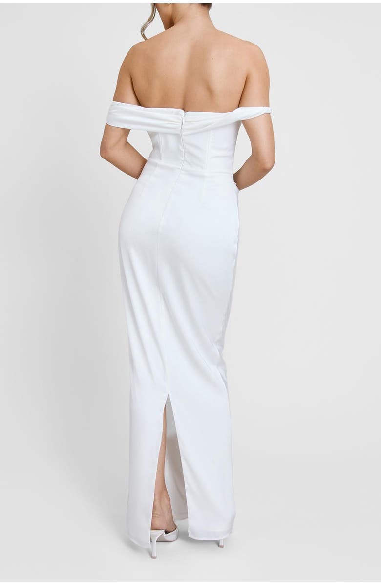 Six Stories Twist Strap Corset Maxi Dress, Alternate, color, White