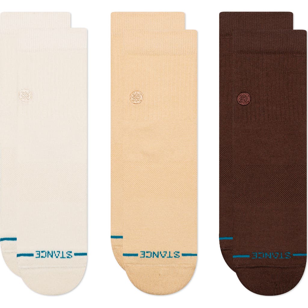 Stance Assorted 3-pack Quarter Crew Socks In Brown