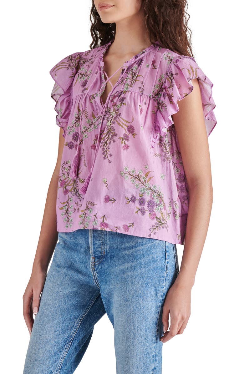 Steve Madden Bellamy Floral Ruffle Top, Alternate, color, 