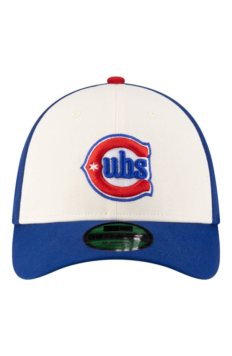 New Era Men's New Era  White/Royal Chicago Cubs Player Replica 39THIRTY M-Crown Flex Hat, Alternate, color, White