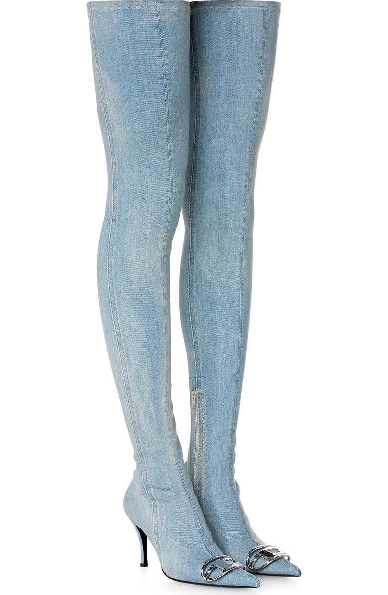 DIESEL<sup>®</sup> Denim Thigh High Boot, Main, color,