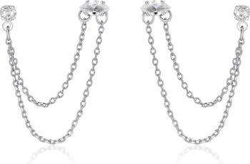 Ettika Double Piercing Chain Drop Earrings | Nordstrom