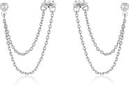 Ettika Double Piercing Chain Drop Earrings