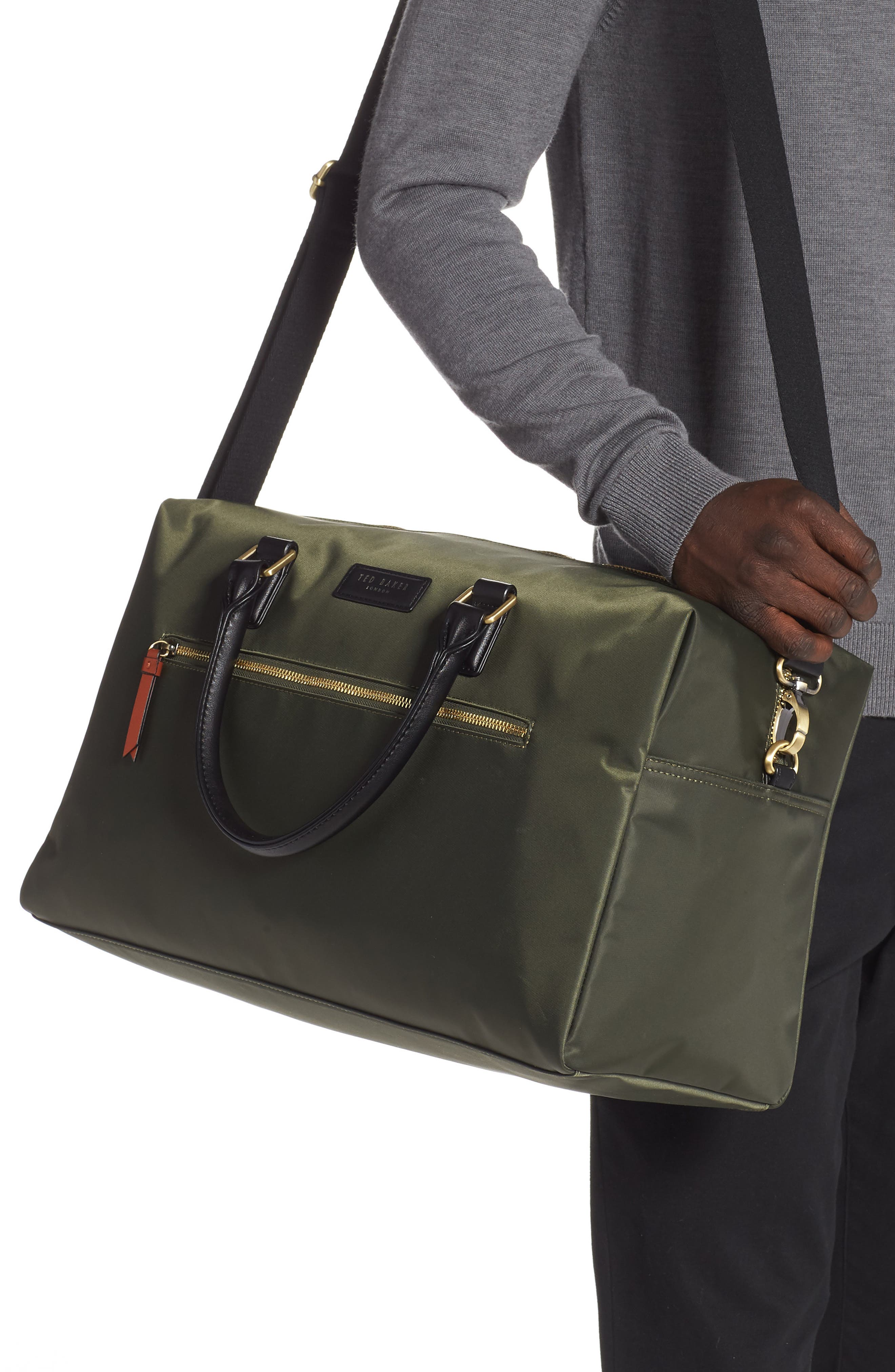 Nylon Duffle Bag, Alternate, color, OLIVE