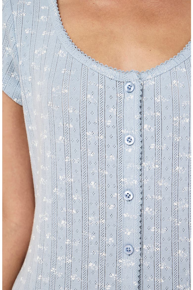 Imogen Pointelle Sleep Top, Alternate, color, CELESTIAL BLUE