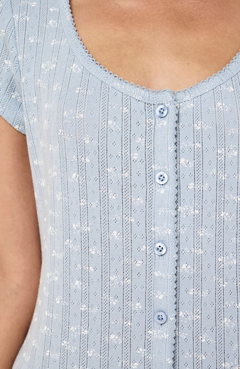 Papinelle Imogen Pointelle Sleep Top, Alternate, color, Celestial Blue