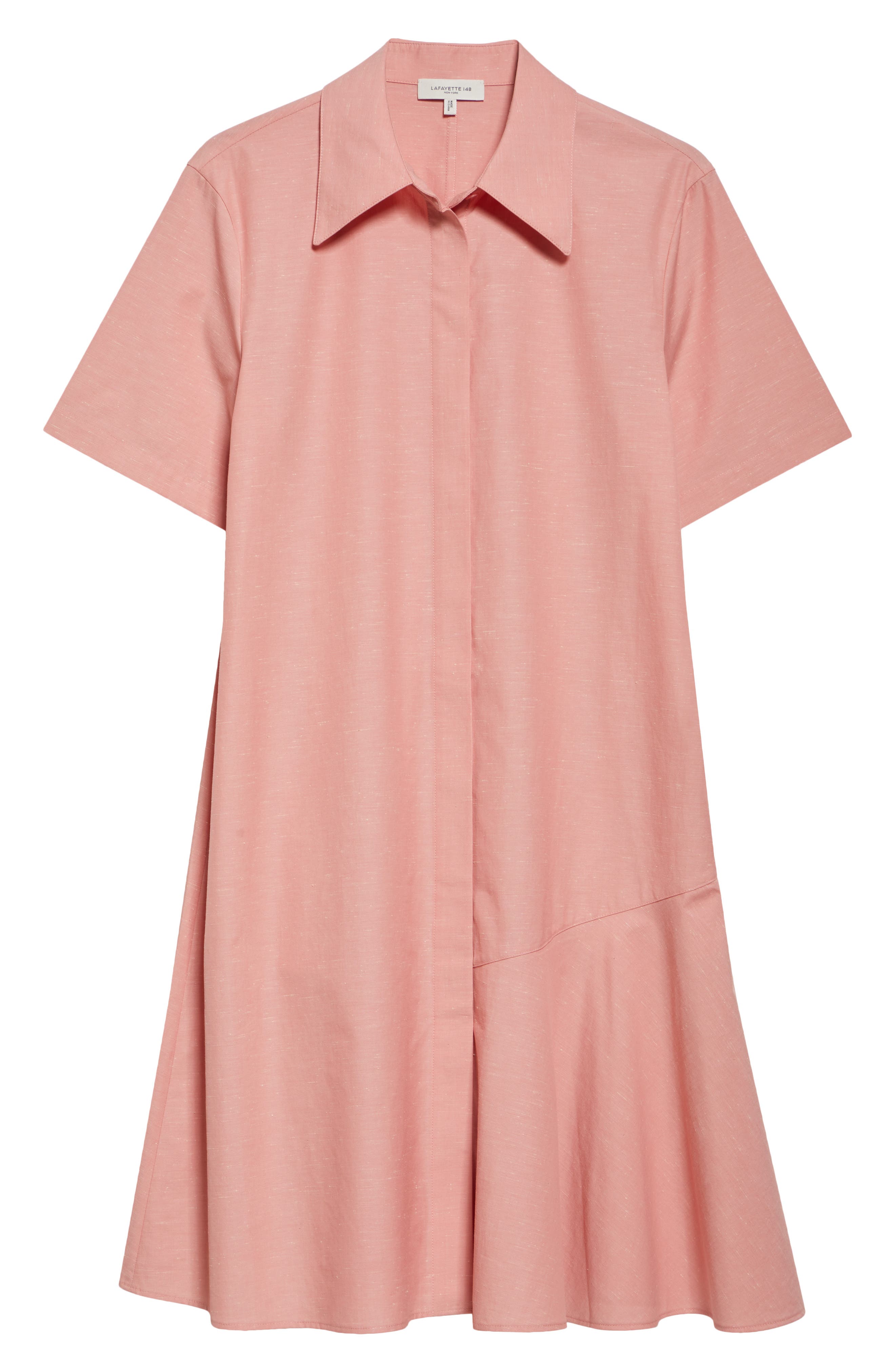Lafayette 148 New York Flounce Hem Slub Cotton Shirtdress (Women ...