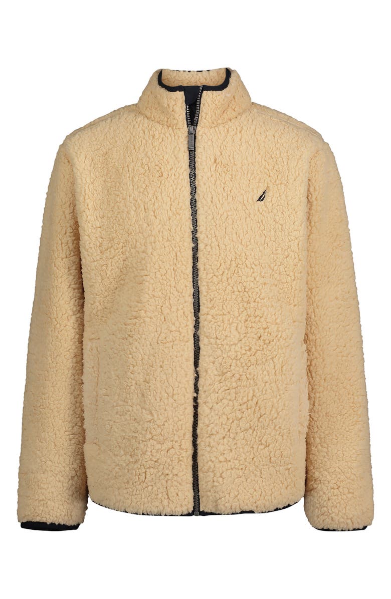 Nautica Kids' Faux Shearling Zip-Up Hoodie, Main, color, Tan