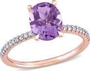 Julianna B. Amethyst & Diamond Oval Ring 14k