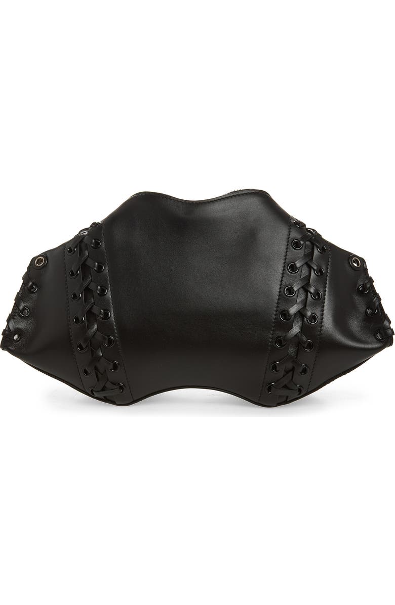 McQueen Manta Clutch, Alternate, color, Black/ Silver