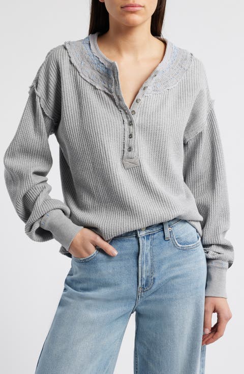 Holly Embroidered Henley