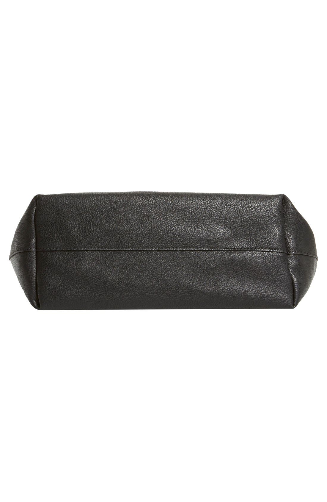 Laser Cut Panel Faux Leather Tote, Alternate, color, BLACK