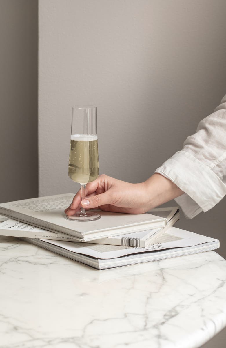 Orrefors Set of 2 Informal Champagne Glasses, Alternate, color, Clear