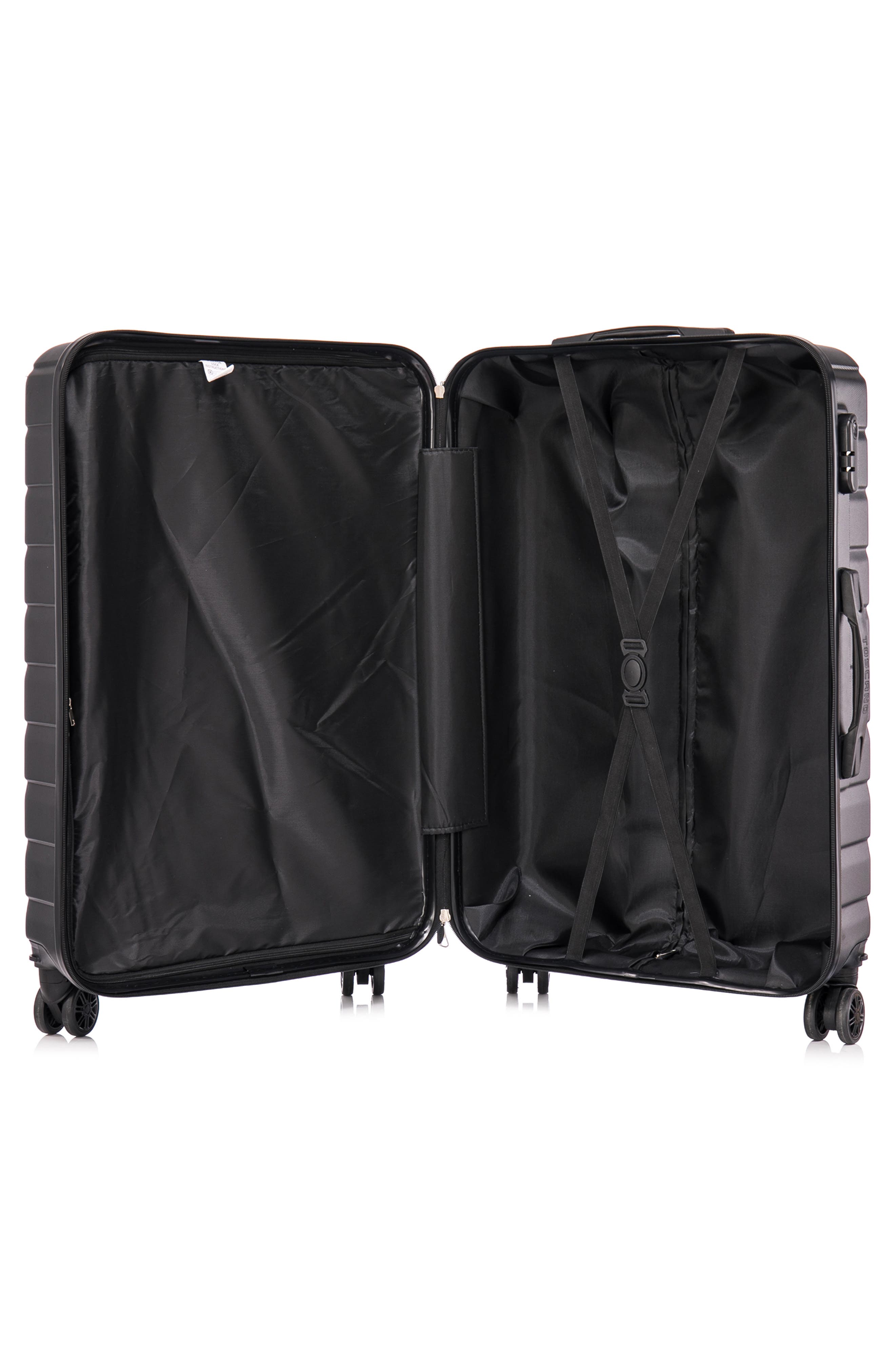 TUCCI Marvello Hardshell 3-Piece Spinner Luggage Set, Alternate, color, Black