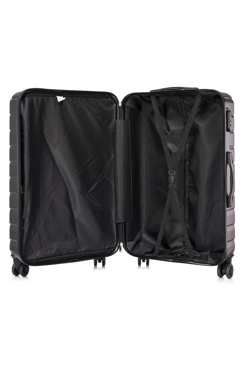 Marvello Hardshell 3-Piece Spinner Luggage Set, Alternate, color, BLACK