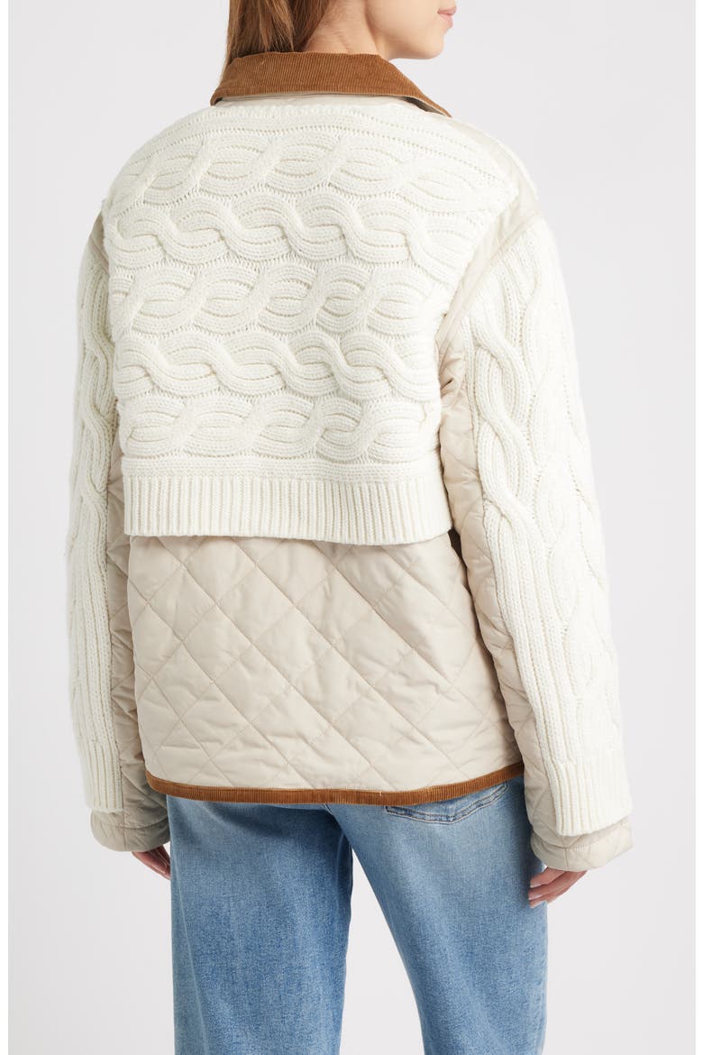 Ivy Mixed Media Jacket, Alternate, color, IVORY