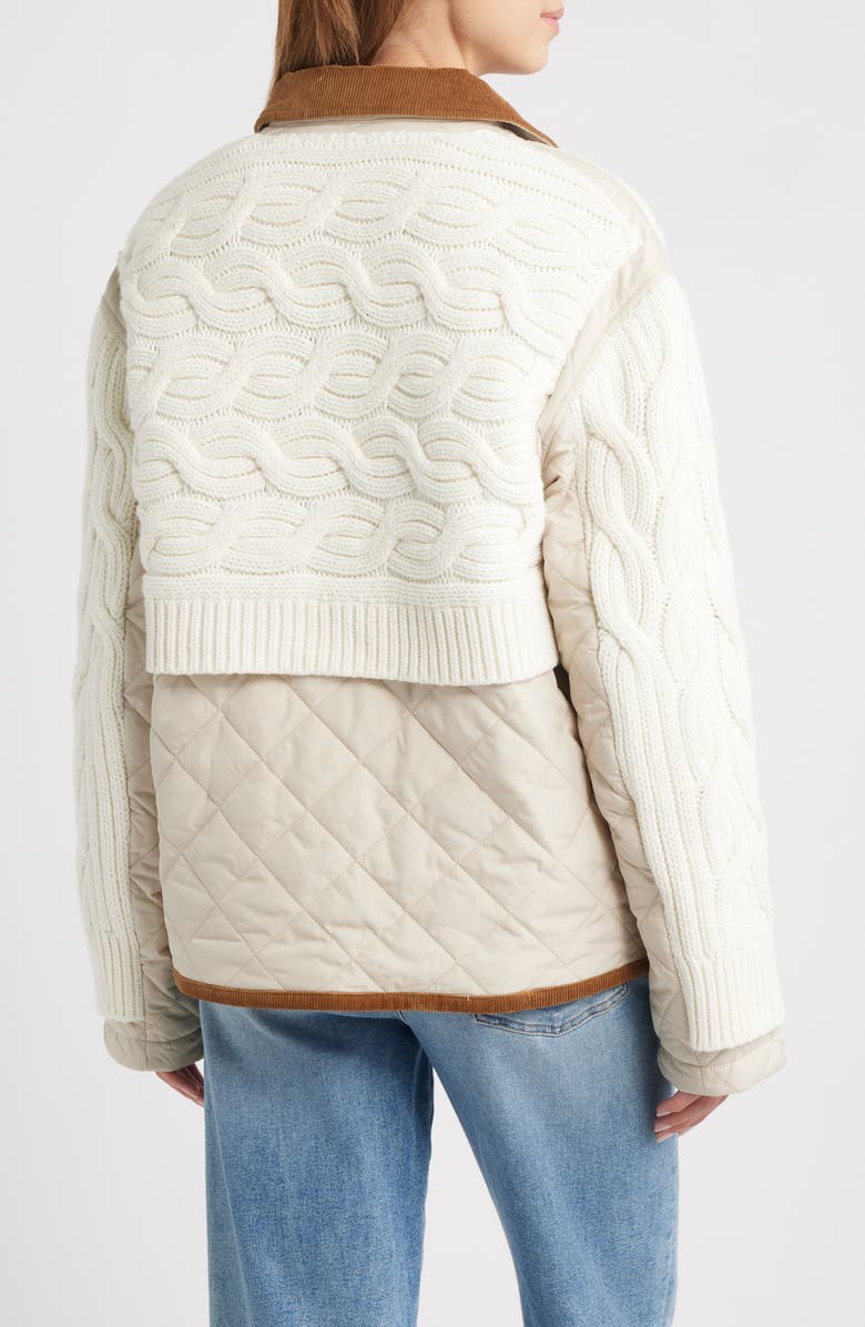 rag & bone Ivy Mixed Media Jacket, Alternate, color, Ivory