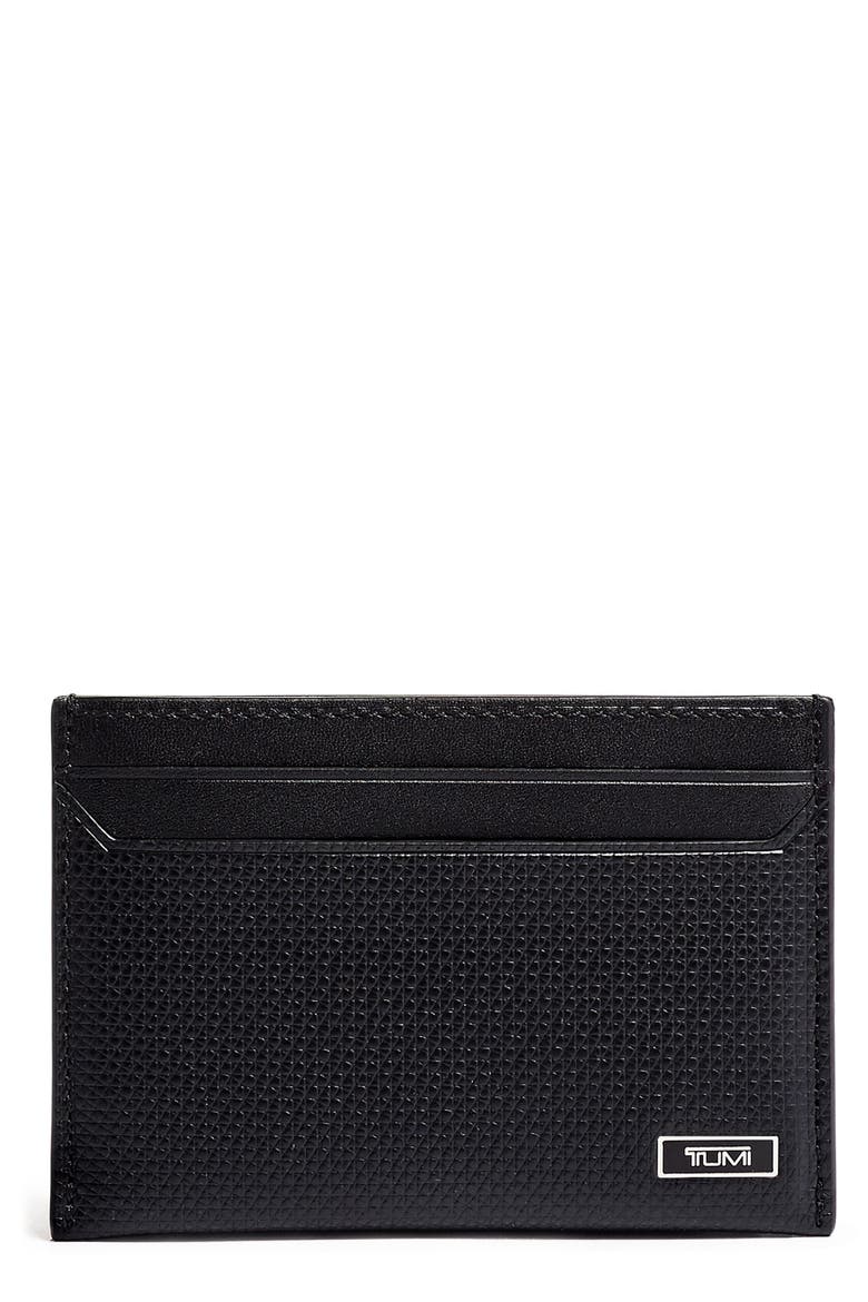 Monaco Slim Leather Card Case, Main, color, BLACK