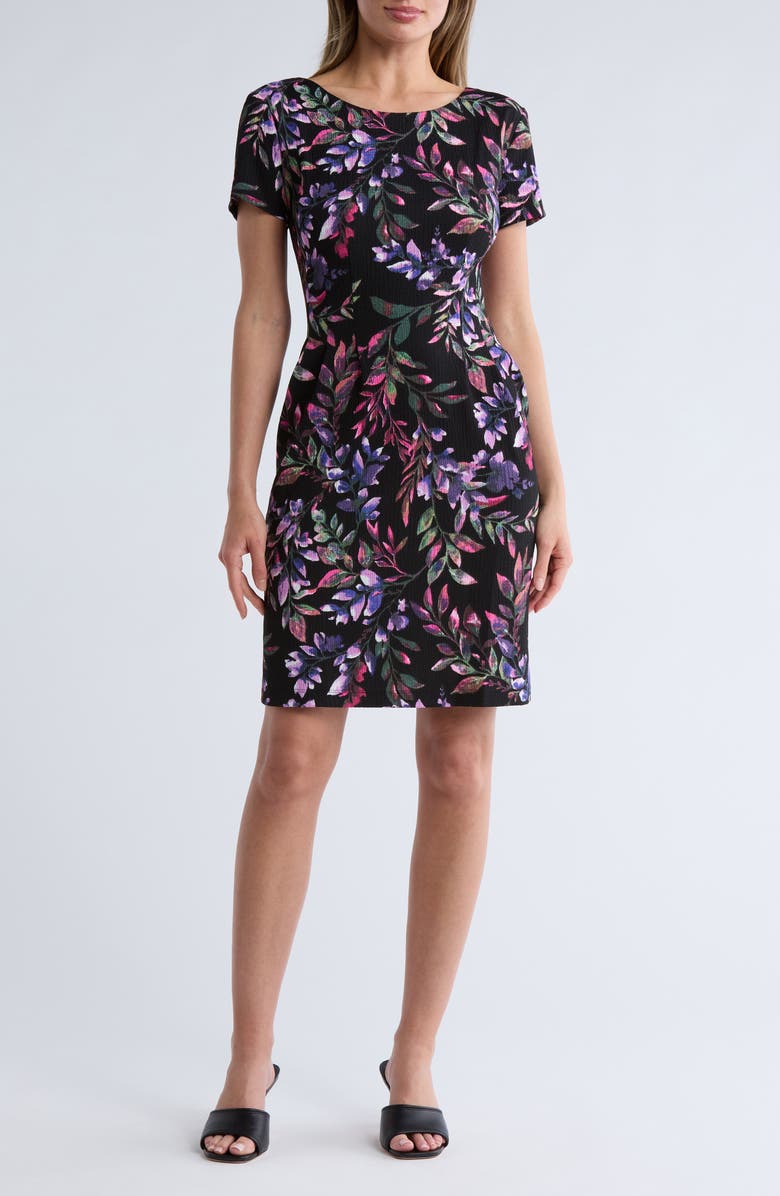 Connected Apparel Short Sleeve Dress, Main, color, 