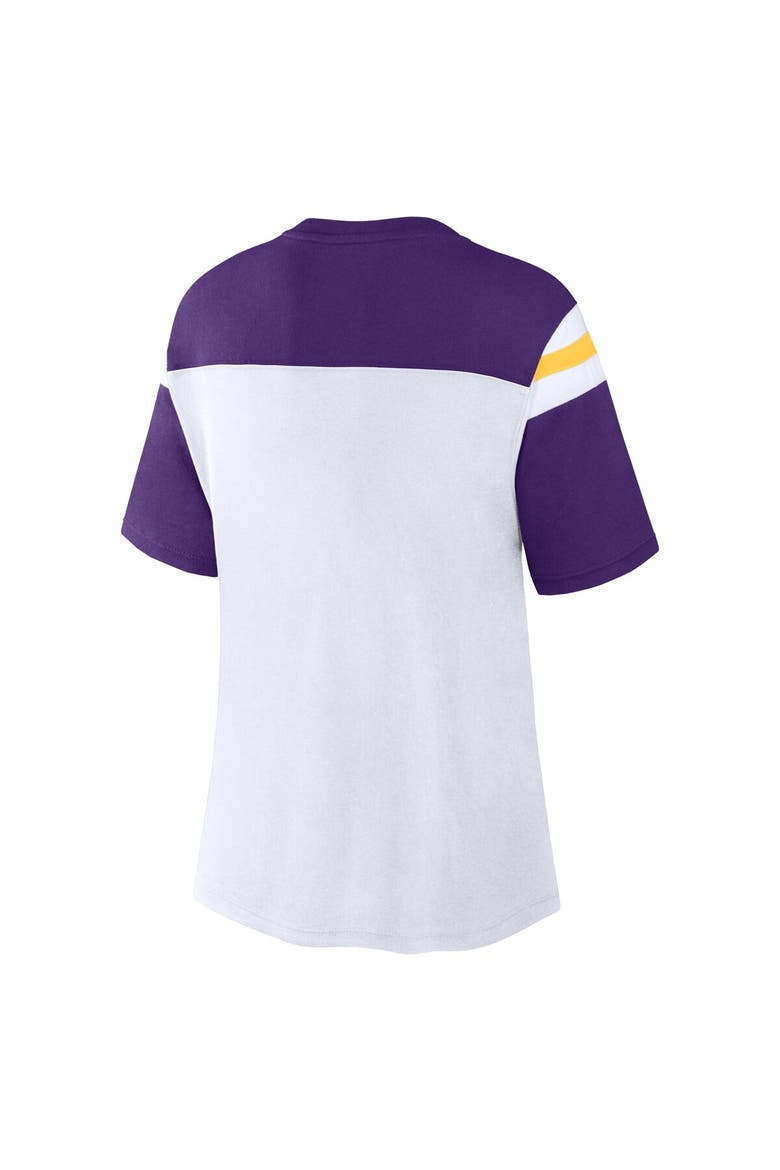 Women's Fanatics White/Purple Minnesota Vikings Cheer Chant Fashion Crop Top, Alternate, color, White