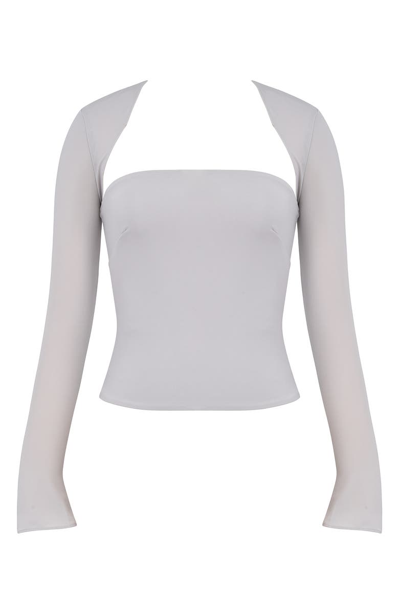 Mistress Rocks Crepe Jersey Top & Bolero Set, Alternate, color, Pebble