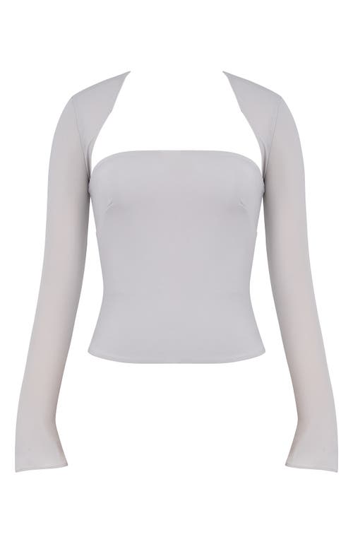 Mistress Rocks Womens Smoke Slim-fit Stretch-woven Strapless Top With Shrug In Pebble