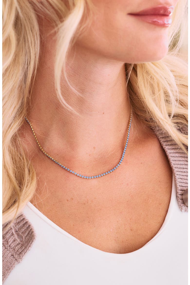 Isabella Mini Opal Tennis Necklace, Alternate, color, GOLD
