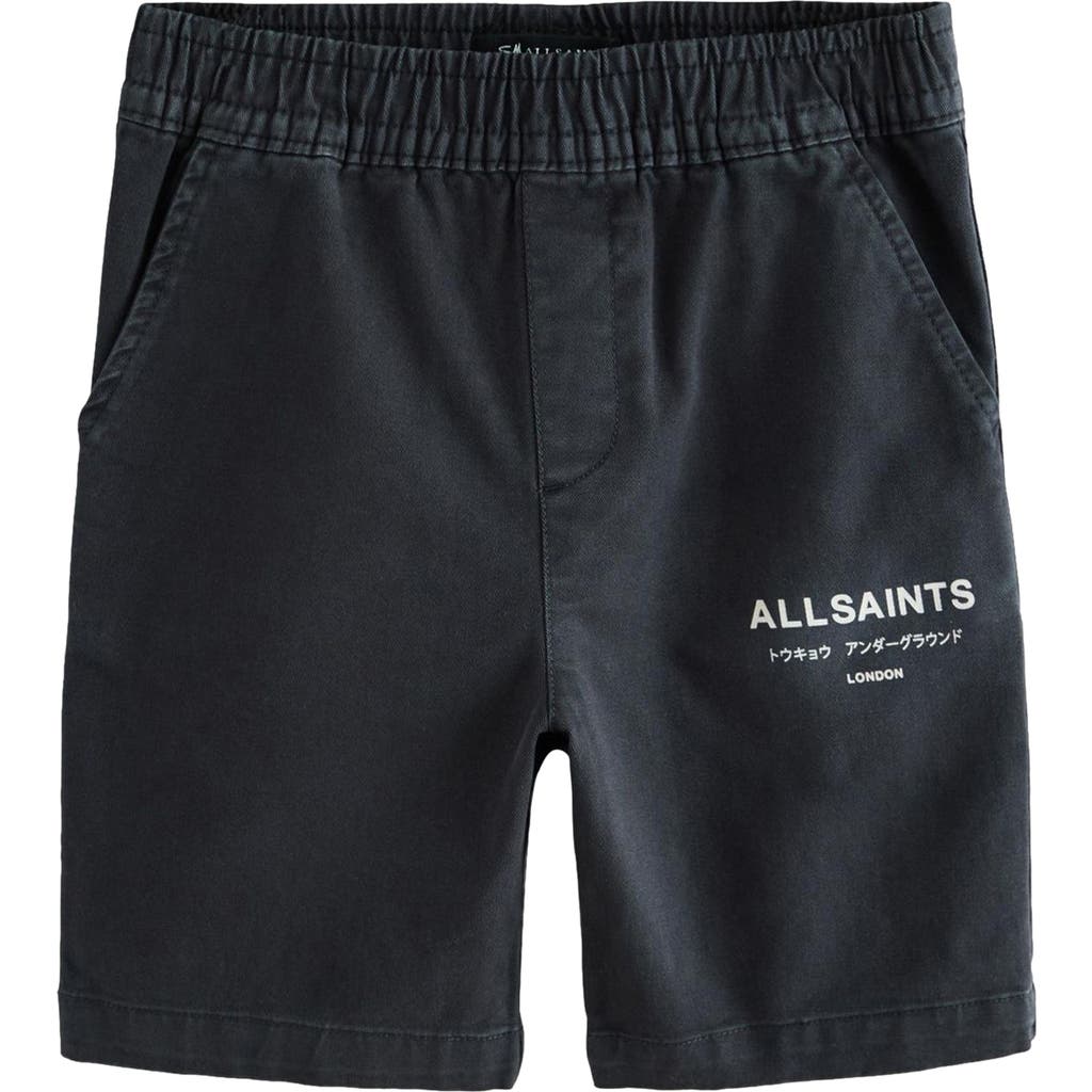 Smallsaints By Allsaints Kids' Pull-on Cotton Twill Shorts In Black