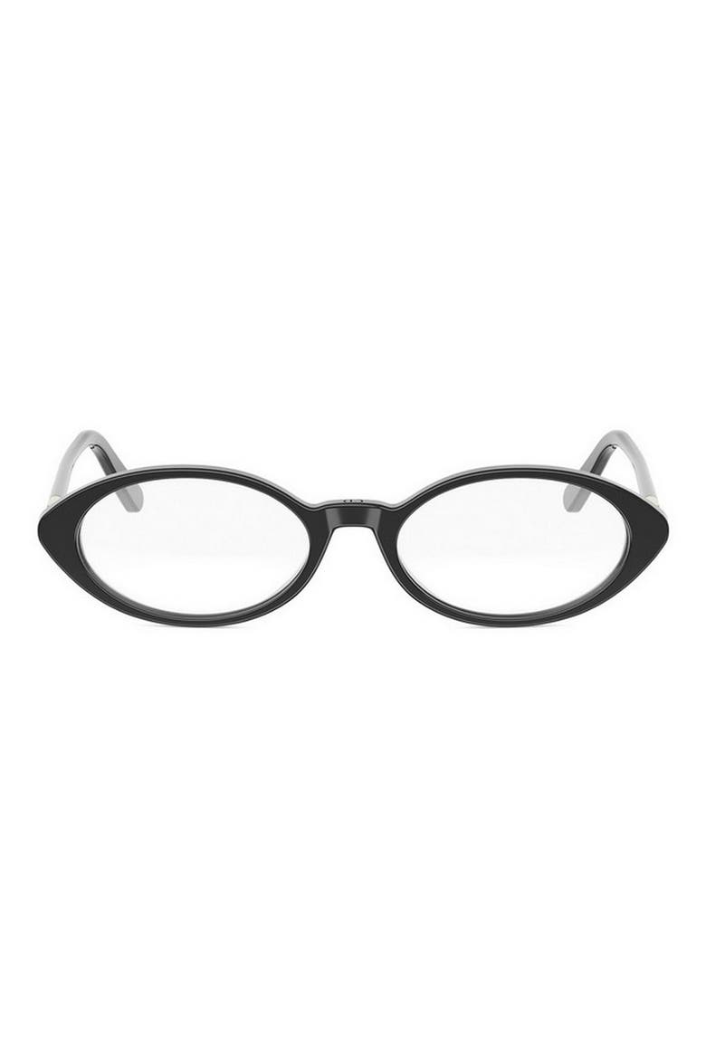 Mini CD O R8I 51mm Oval Optical Glasses, Main, color, SHINY BLACK