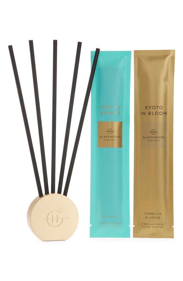 Glasshouse Fragrances Scent Scene<sup>™</sup> Duo Liquidless Fragrance Diffuser & Scents, Main, color, Kyoto In Bloom