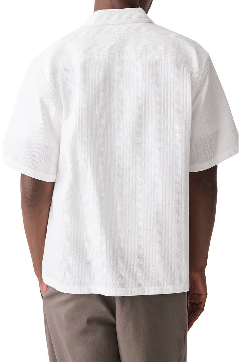 Weekend Short Sleeve Thermal Button-Up Shirt, Alternate, color, WHITE - 100