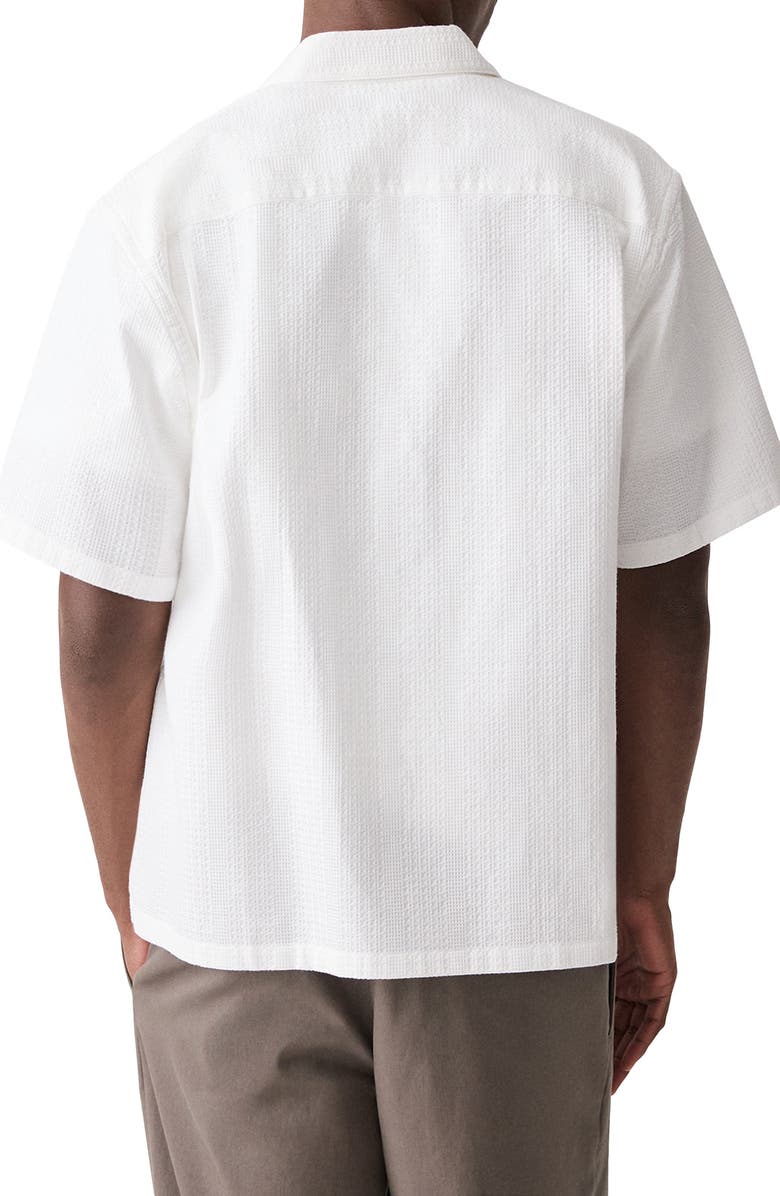 Theory Weekend Short Sleeve Thermal Button-Up Shirt, Alternate, color, White - 100