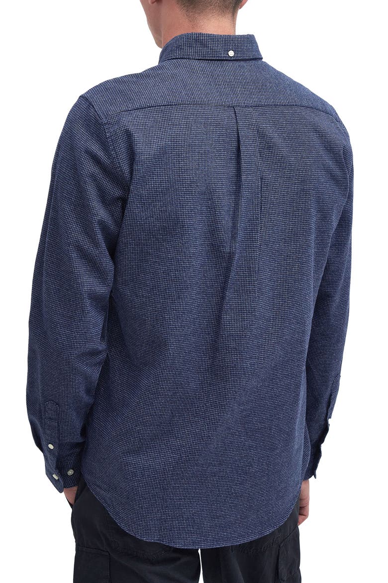 Bannock Check Print Cotton Button-Down Shirt, Alternate, color, NAVY