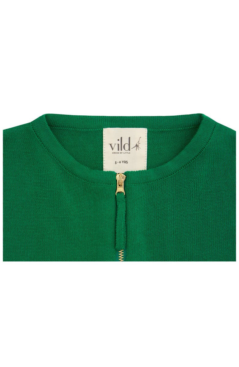 Vild House of Little Organic Cotton Knit Kimono Shirt, Alternate, color, Beech Treen Green
