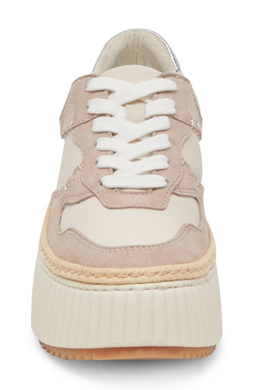 Dolce Vita Women's Dandi Woven Lace-up Platform Sneakers In Taupe Multi Leather