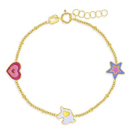 14k Enamel Unicorn Power Bracelet