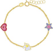 In Season Jewelry 14k Enamel Unicorn Power Bracelet