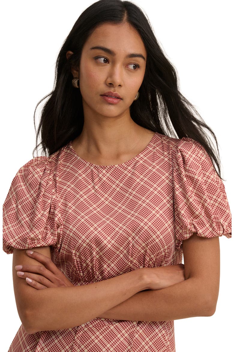 Quinn Puff Sleeve Midi Dress, Alternate, color, MULTI
