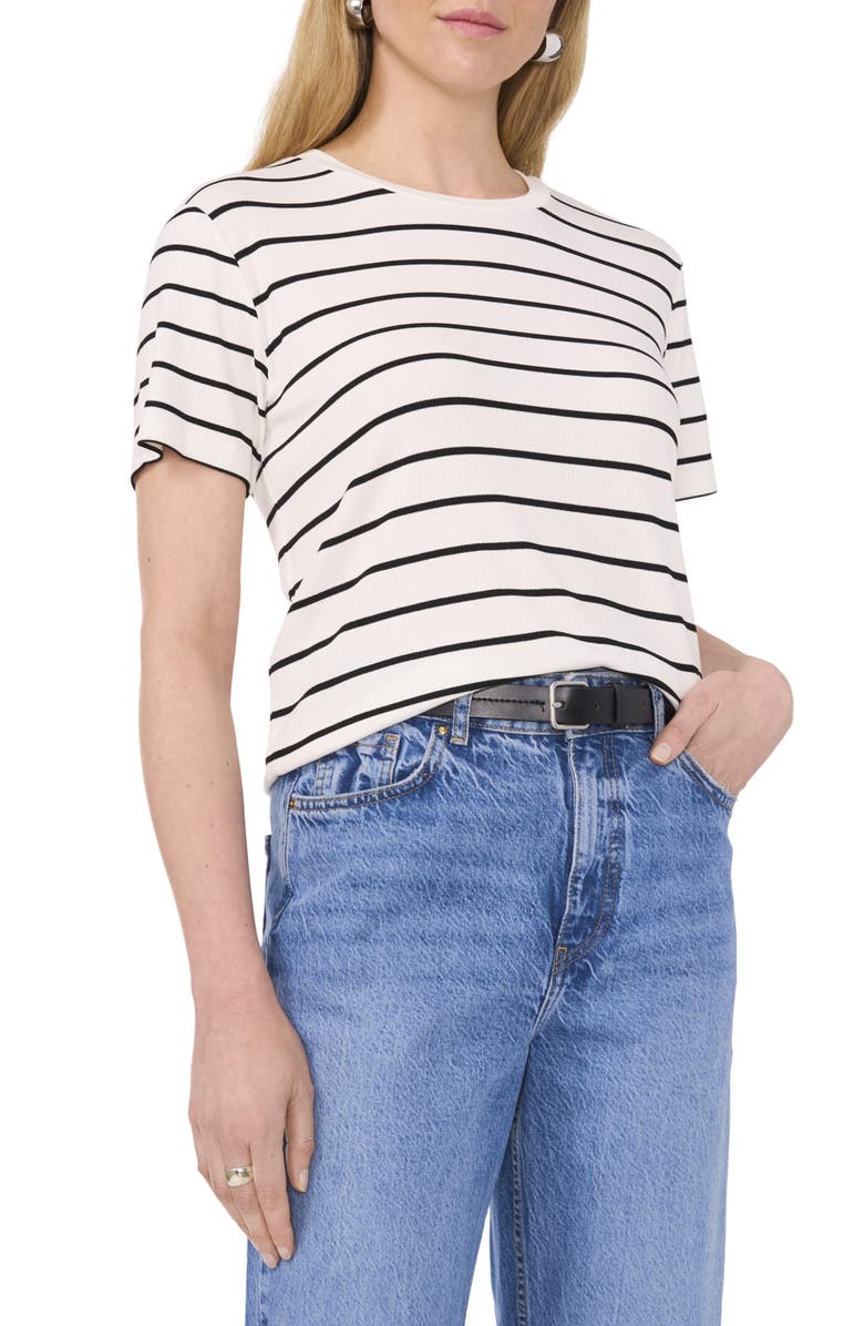 1.STATE Rib Jersey Boxy Crop T-Shirt, Alternate, color, Black/White Stripe
