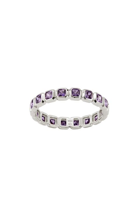 Cubic Zirconia Eternity Birthstone Ring