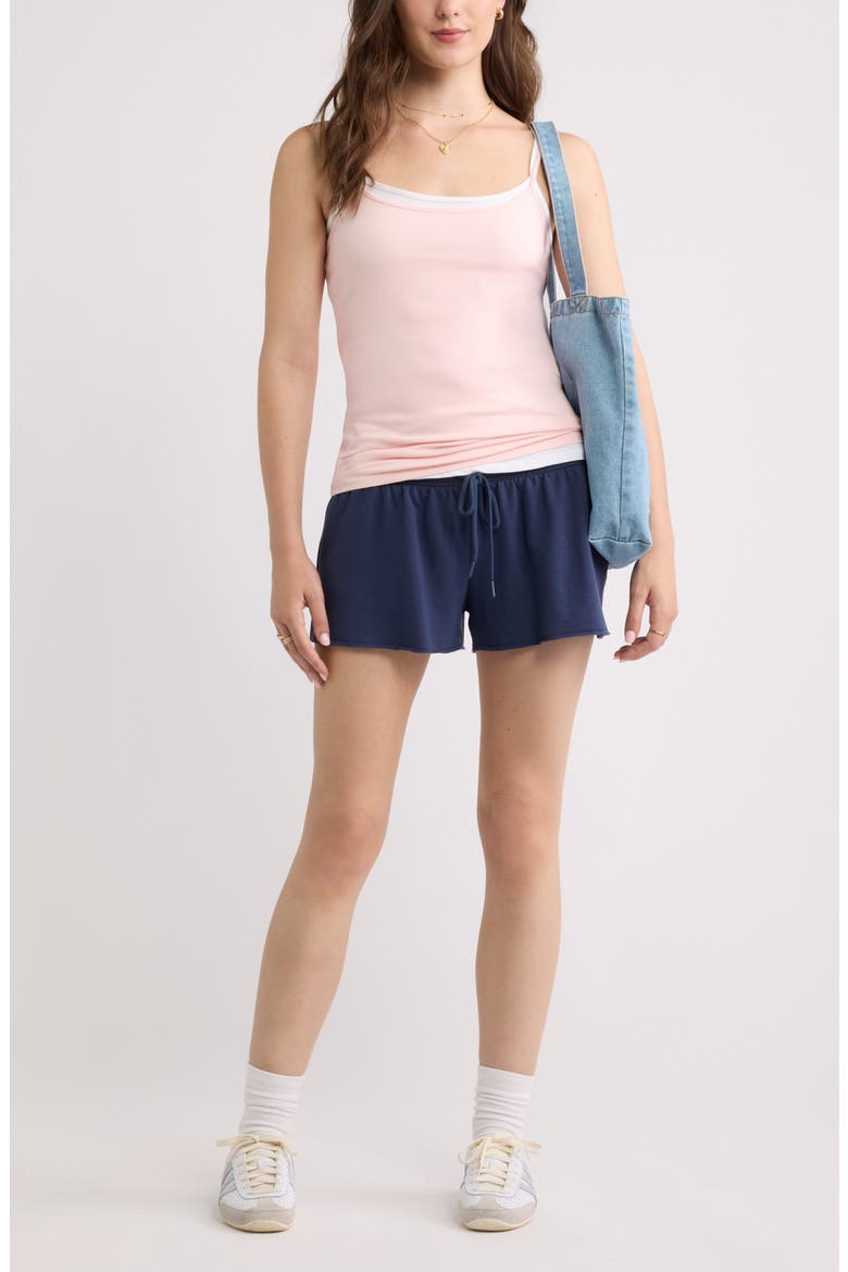 Narrow Drawstring Sweat Shorts, Alternate, color, NAVY INDIGO