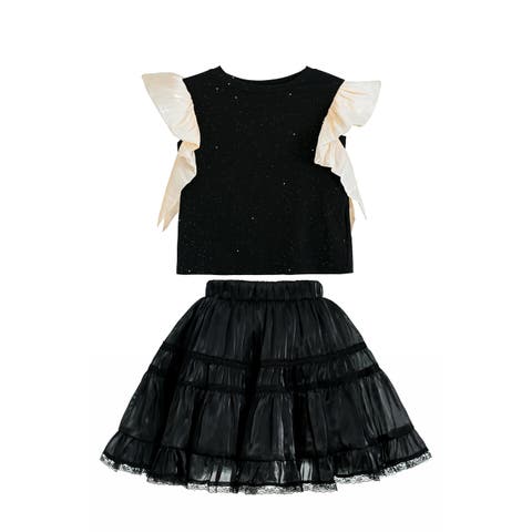 Glitter Ruffle Skirt Set (Toddler, Little Kid & Big Kid)