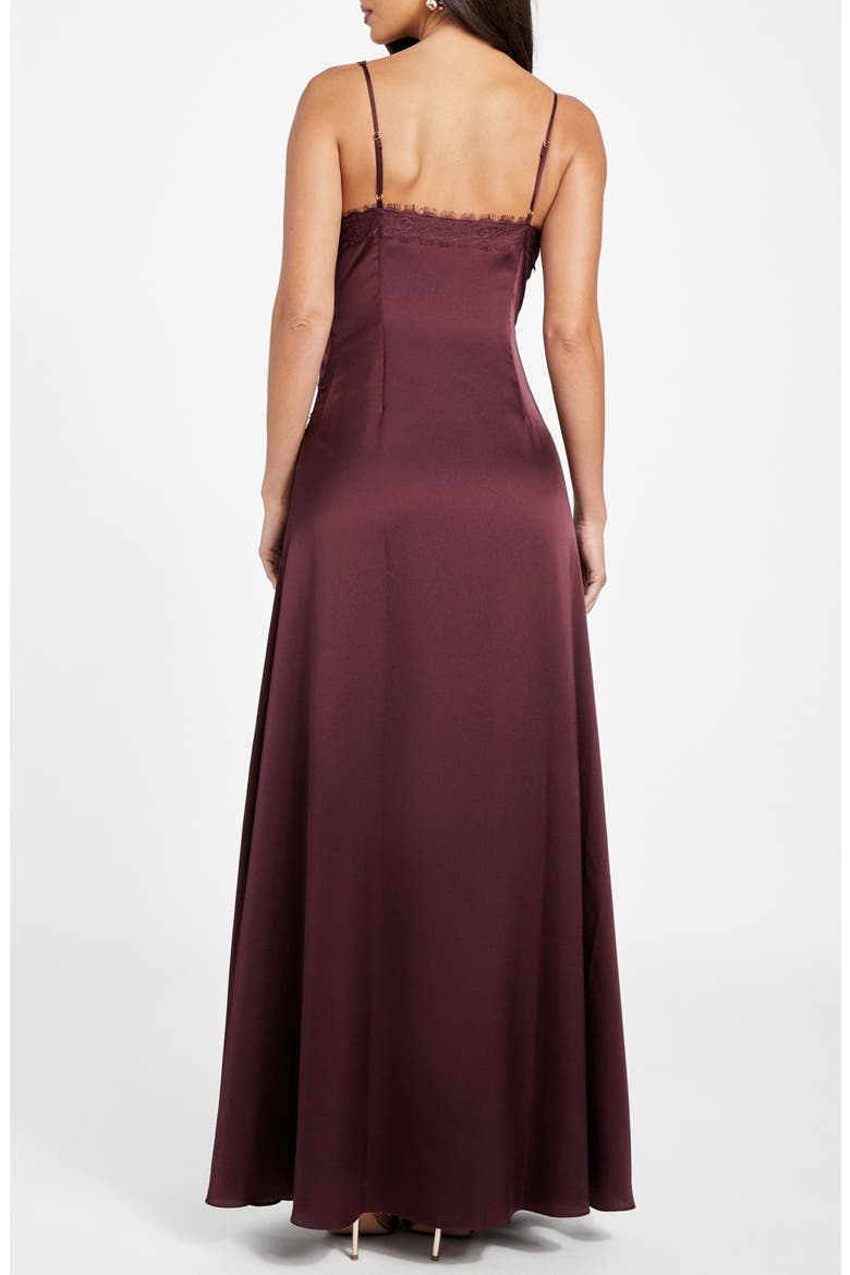 Jael Lace Detail Satin Slipdress, Alternate, color, PURPLE