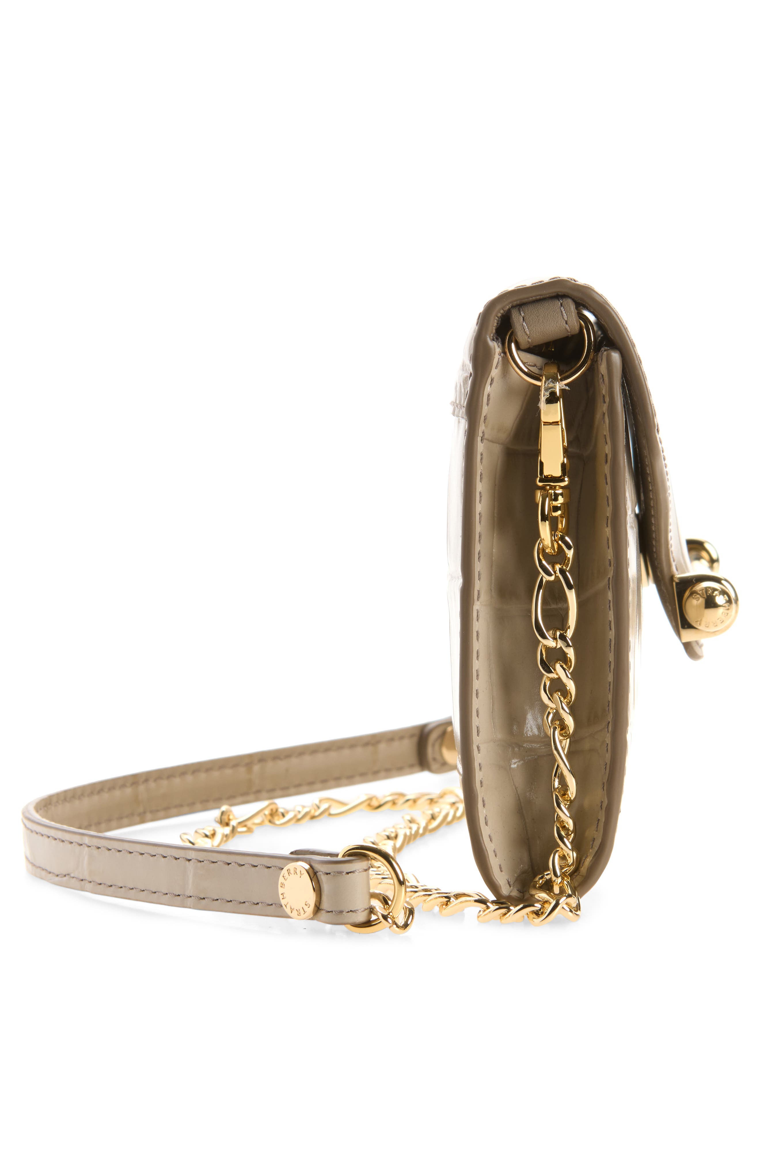 Multrees Croc Embossed Chain Wallet, Alternate, color, LIGHT TAUPE
