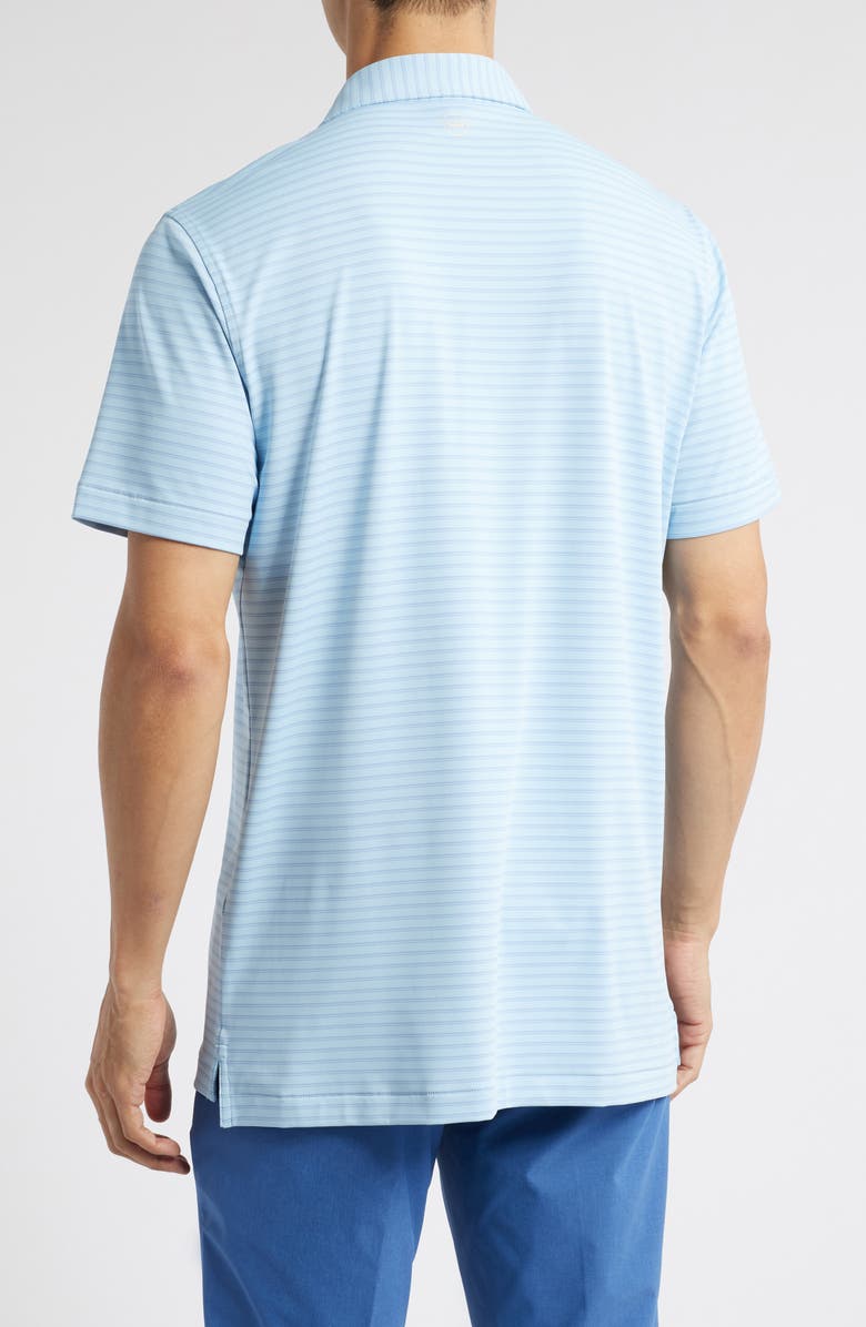 Peter Millar Bridge Stripe Performance Jersey Polo, Alternate, color, Blue Frost