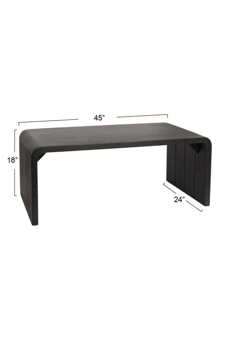 Waterfall Edge Coffee Table, Alternate, color, Black